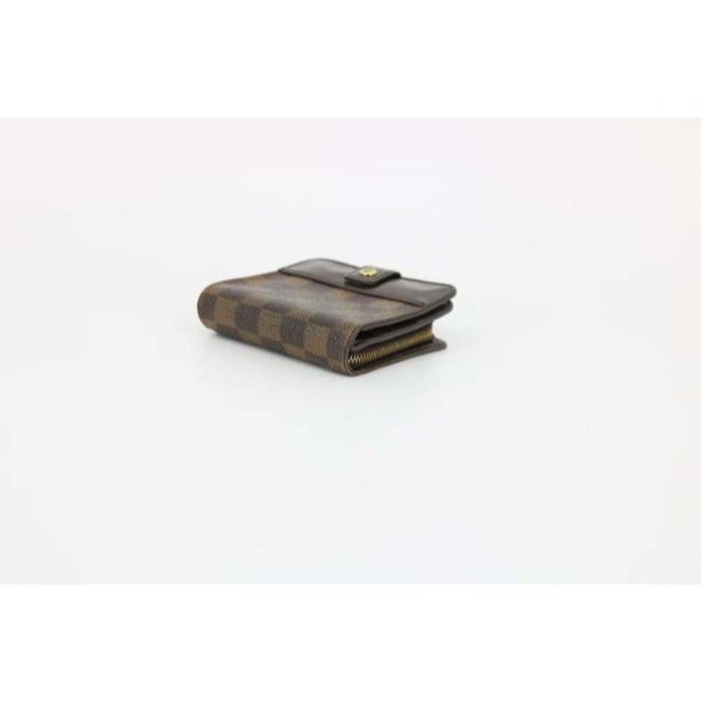 AUTHENTIC Louis Vuitton Brown Damier Ebene Compact Zip Wallet - Picture 6 of 9